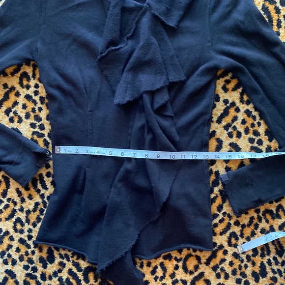 We the Free Free People “Ebb & Flow” black ruffle Zip up thumb holes jacket XS - Picture 10 of 12